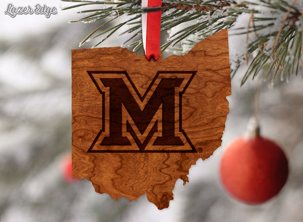 Miami Ohio Ornament Miami M on Outline