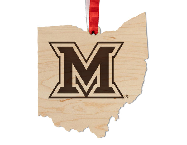 Miami (Ohio) Ornament M Logo on State