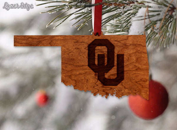 Oklahoma University Ornament OU on State