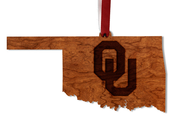 Oklahoma University Ornament OU on State