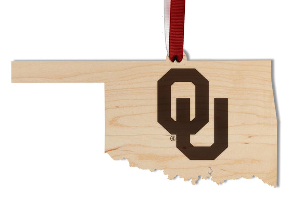 Oklahoma University Ornament OU on State