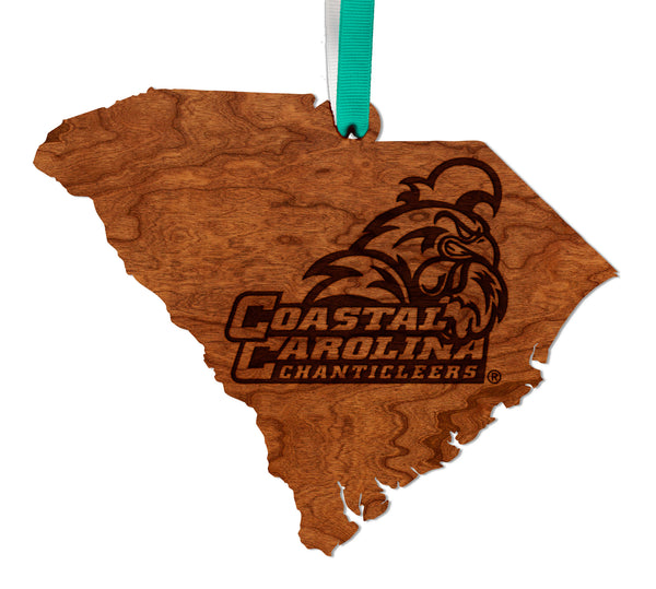 Coastal Carolina Ornament Logo on State