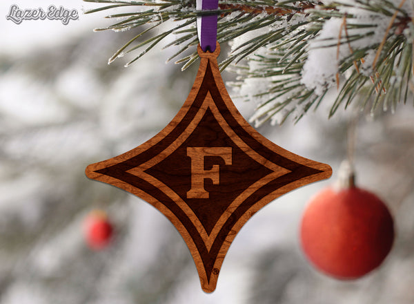 Furman University Ornament Diamond F