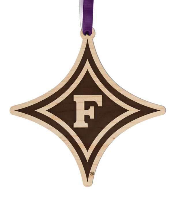 Furman University Ornament Diamond F