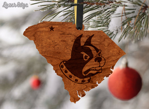 Wofford College Ornament Terrier on State