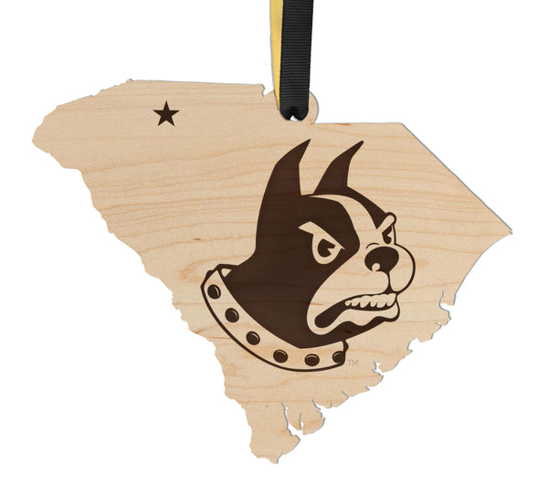 Wofford College Ornament Terrier on State