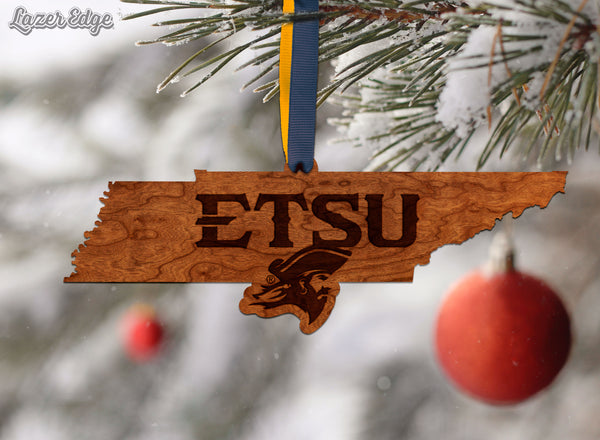 ETSU Ornament East State ETSU Buccaneer on Outline