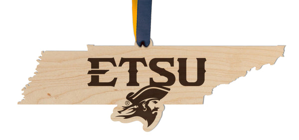 ETSU Ornament East State ETSU Buccaneer on Outline