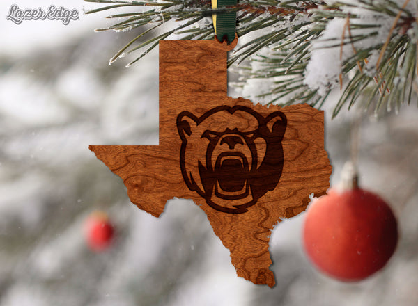 Baylor Ornament Bear on State