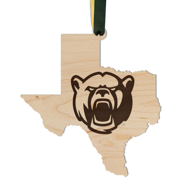 Baylor Ornament Bear on State