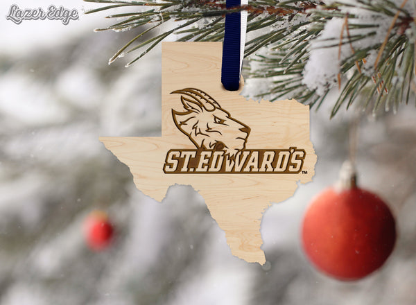 Saint Edwards University Ornament St Edwards Name with Goat on Outline