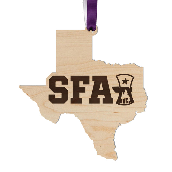 Stephen F. Austin State University Ornament SFA Wordmark on State