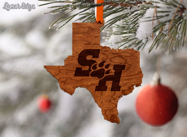 Sam Houston State Ornament SH Paw on State