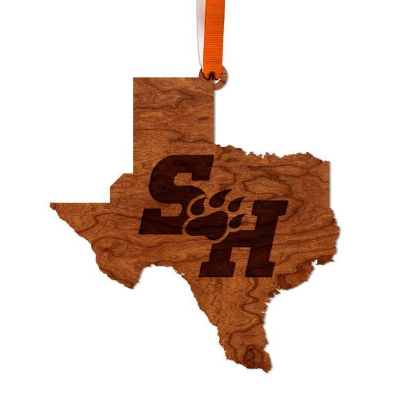 Sam Houston State Ornament SH Paw on State