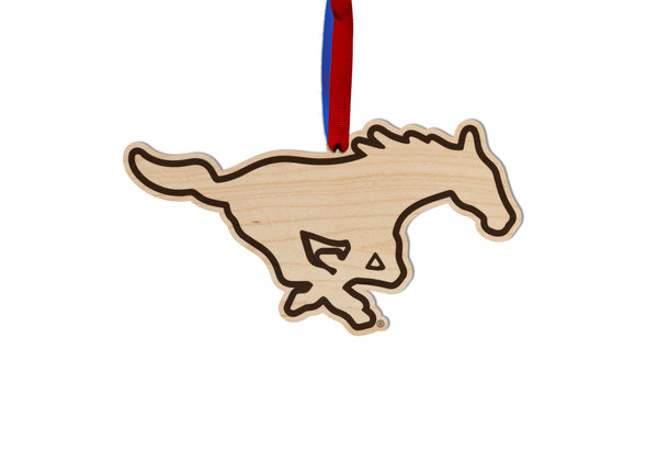 SMU (Southern Methodist University) Ornament Mustang