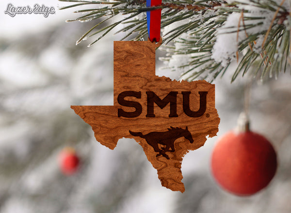 SMU (Southern Methodist University) Ornament SMU Mustang on State