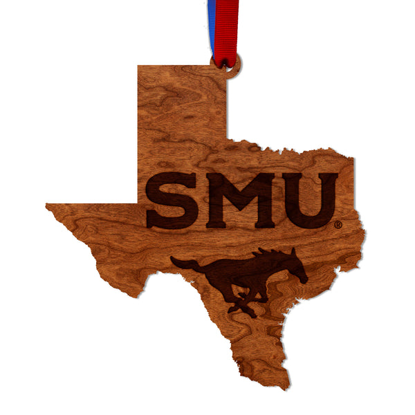 SMU (Southern Methodist University) Ornament SMU Mustang on State