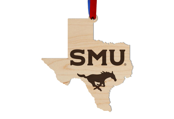 SMU (Southern Methodist University) Ornament SMU Mustang on State