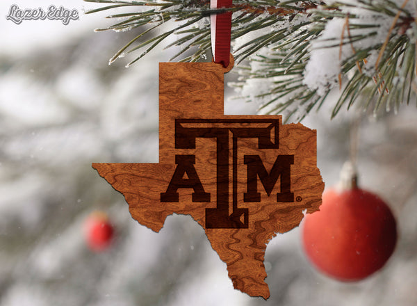 Texas A&M Ornament Blcok TAM on State