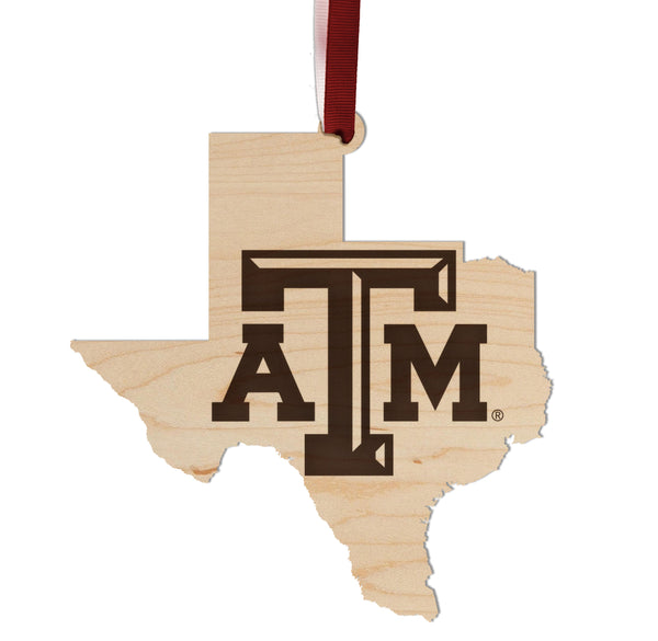 Texas A&M Ornament Block TAM on State