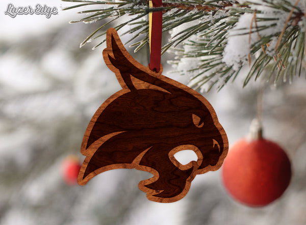 Texas State University Ornament Wildcat Logo