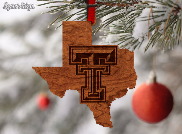 Texas Tech Ornament TT on State