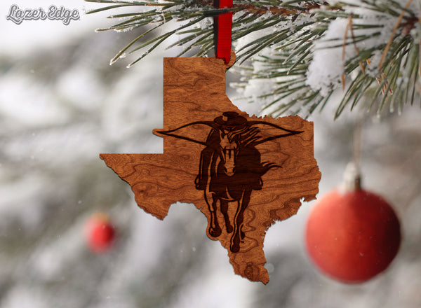 Texas Tech Ornament Red Raider on State