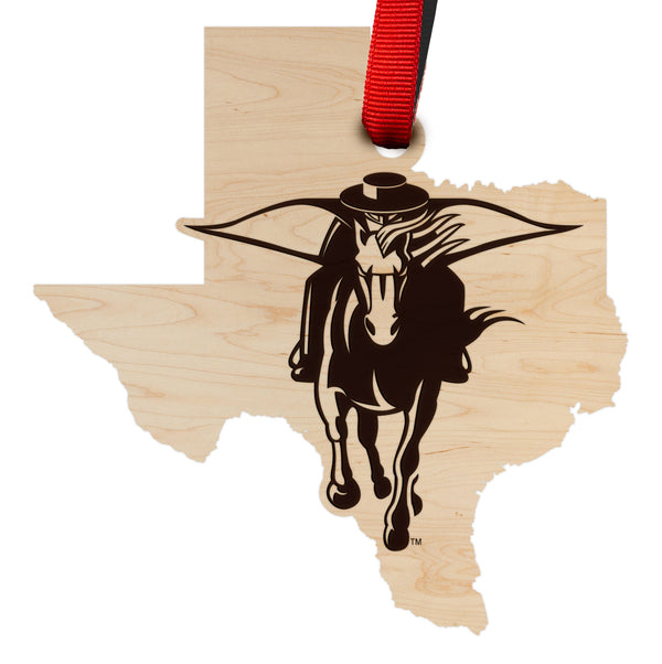 Texas Tech Ornament Red Raider on State