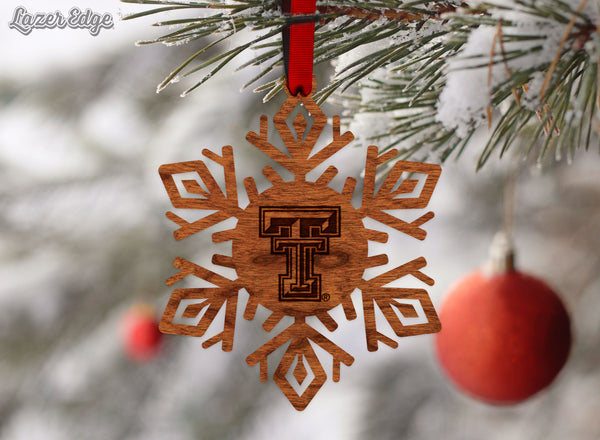 Texas Tech Ornament Red Raider Snowflake