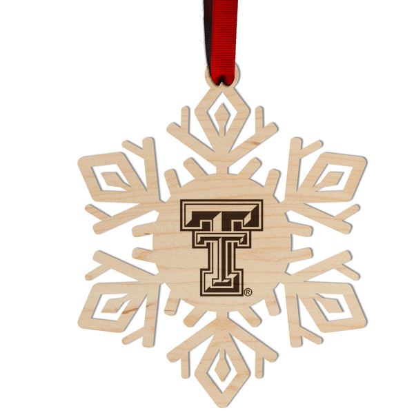 Texas Tech Ornament Red Raider Snowflake