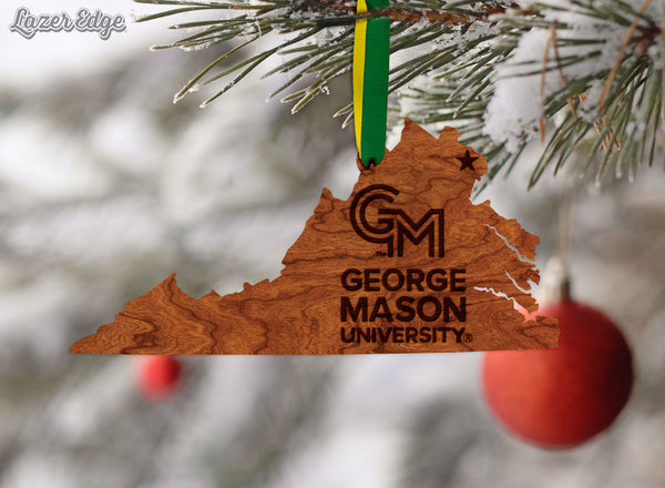 George Mason University Ornament George Mason Primary Mark on State