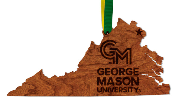 George Mason University Ornament George Mason Primary Mark on State