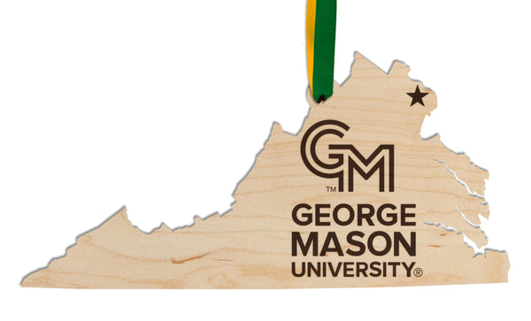 George Mason University Ornament George Mason Primary Mark on State