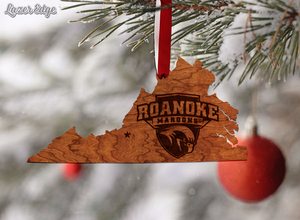 Roanoke College Ornament Roanoke College Athletic Logo on State