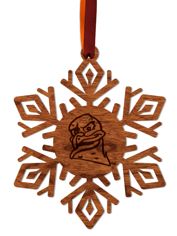 Virginia Tech Ornament Hokie Snowflake