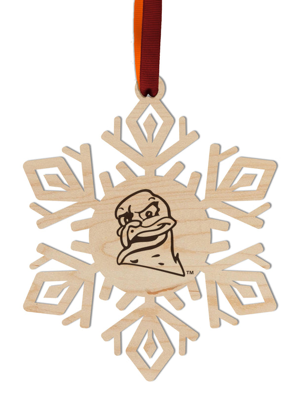 Virginia Tech Ornament Hokie Snowflake