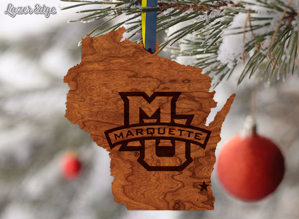 Marquette Ornament Marquette MU Logo on Outline