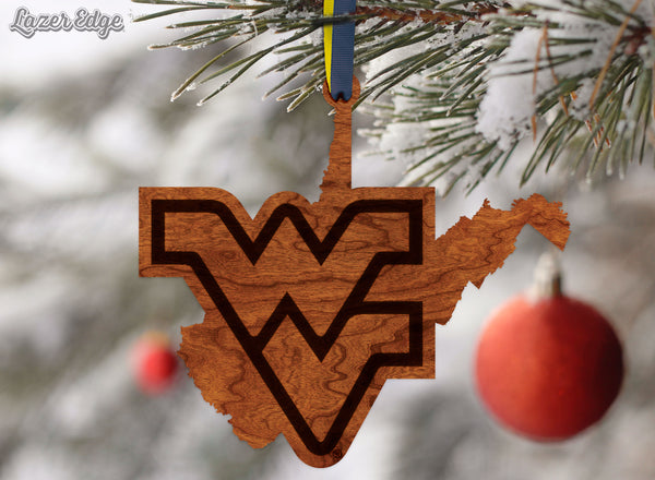 West Virginia Ornament Flying WV on State