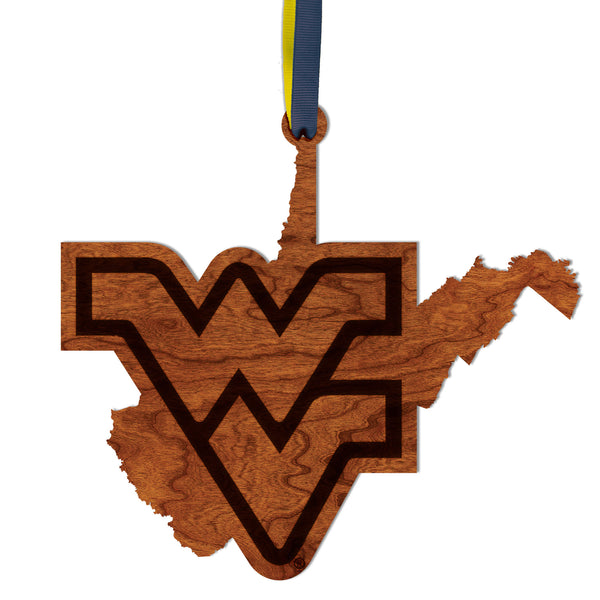 West Virginia Ornament Flying WV on State