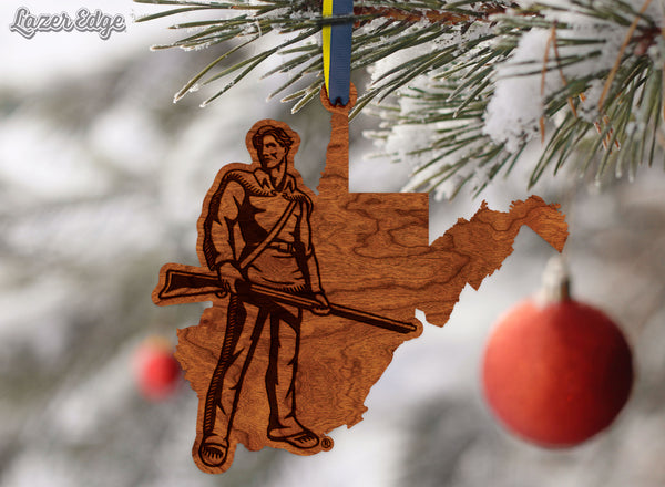 West Virginia Ornament Mountaineer on State