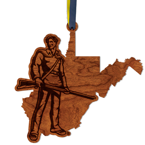 West Virginia Ornament Mountaineer on State