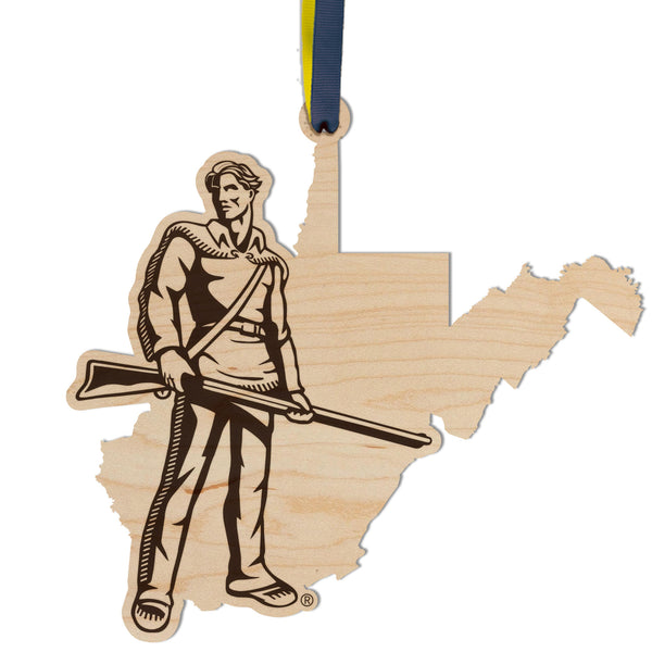 West Virginia Ornament Mountaineer on State