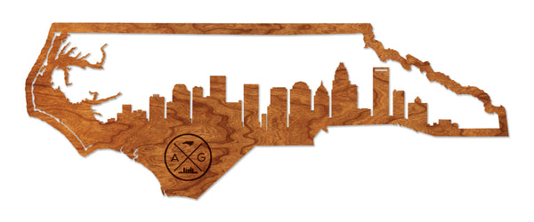 Andy Griesinger Charlotte, NC Skyline Large Cherry Wall Hanging