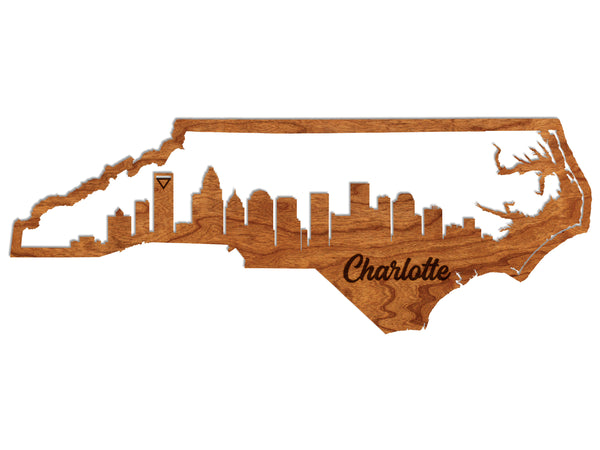 Andy Griesinger Charlotte, NC Skyline Large Cherry Wall Hanging