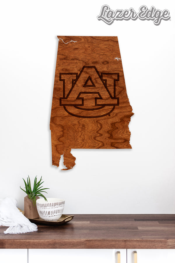 Auburn Wall Hanging AU Logo on State