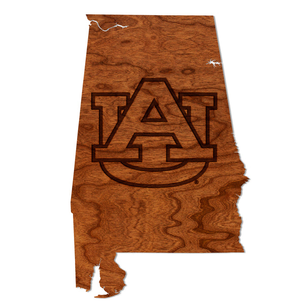 Auburn Wall Hanging AU Logo on State