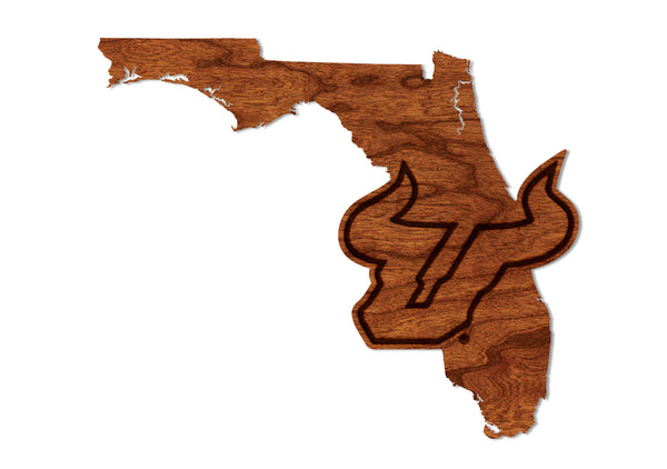 USF (South Florida) Wall Hanging Bull Head on State