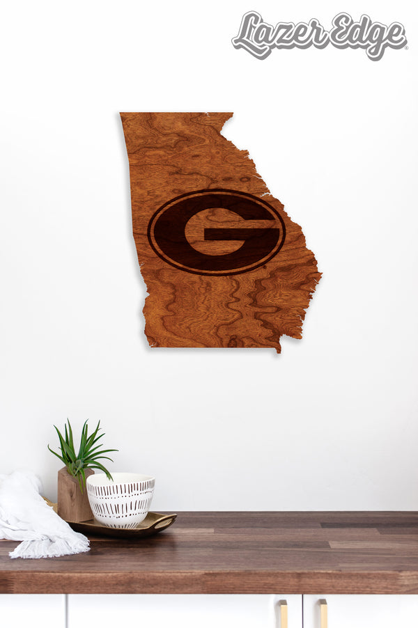 Georgia Wall Hanging University of Georgia Athletic Primary Mark on State