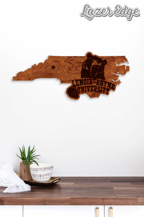 Lenoir Rhyne Wall Hanging Bear on State