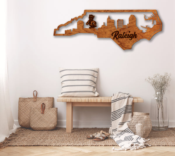 NC State Wall Hanging Raleigh Skyline